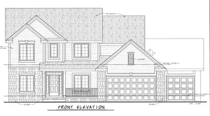 AB8075-A Traditional House, 4 Bedrooms, 2.5 Bathrooms | Fasano House Plan Front Elevation