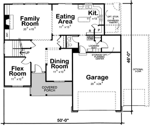AB8075-A Traditional House First Floor Plan, 4 Bedrooms, 2.5 Bathrooms | Fasano House Plan 