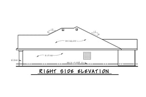 AB8338-A Craftsman House, 2 to 3 Bedrooms, 2 Bathrooms | Stovall House Plan Right Elevation