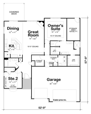 AB8338-A Craftsman House First Floor Plan, 2 to 3 Bedrooms, 2 Bathrooms | Stovall House Plan 