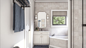 G7881-A Cottage House Bathroom, 3 Bedrooms, 2 Bathrooms | Greenwood Cottage 29389 