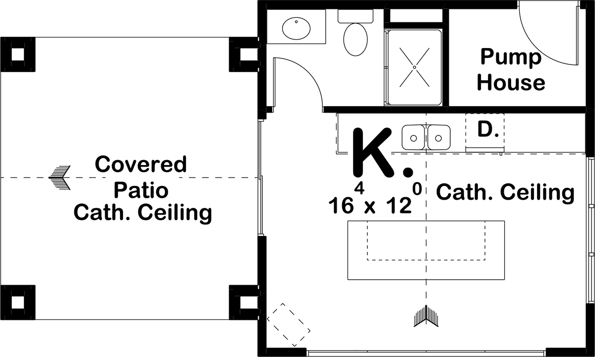 Birchwood Pool House Plan - Archival Designs House Plans, floor plan