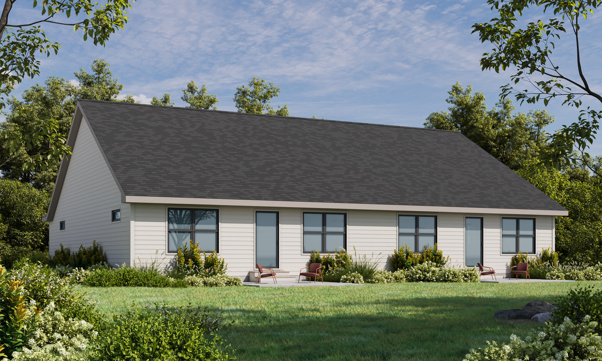 AB7748-A Duplex Craftsman House, 2 Bedrooms, 2 Bathrooms | Carr Twin Exterior-2