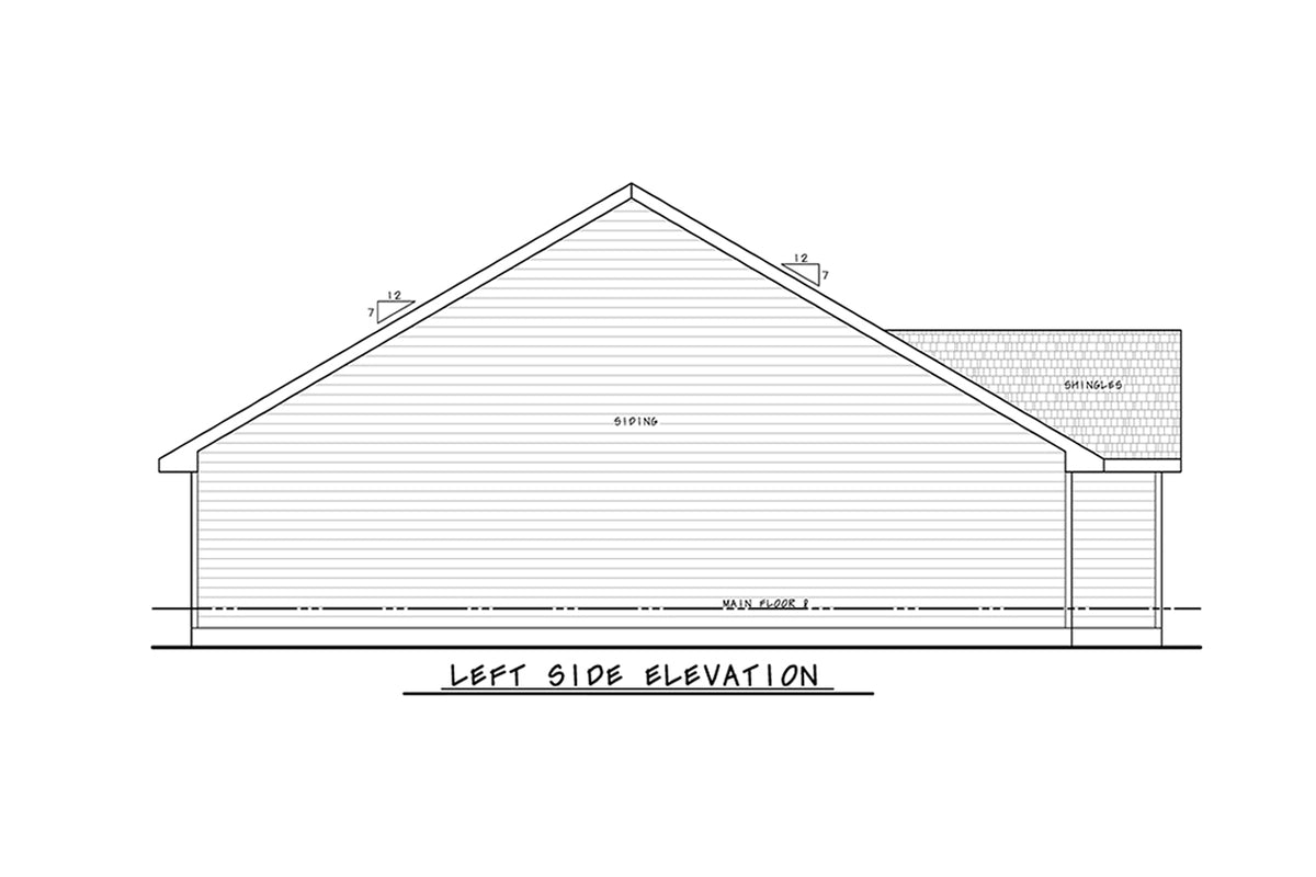 AB7748-A Duplex Craftsman House Left Elevation, 2 Bedrooms, 2 Bathrooms | Carr Twin