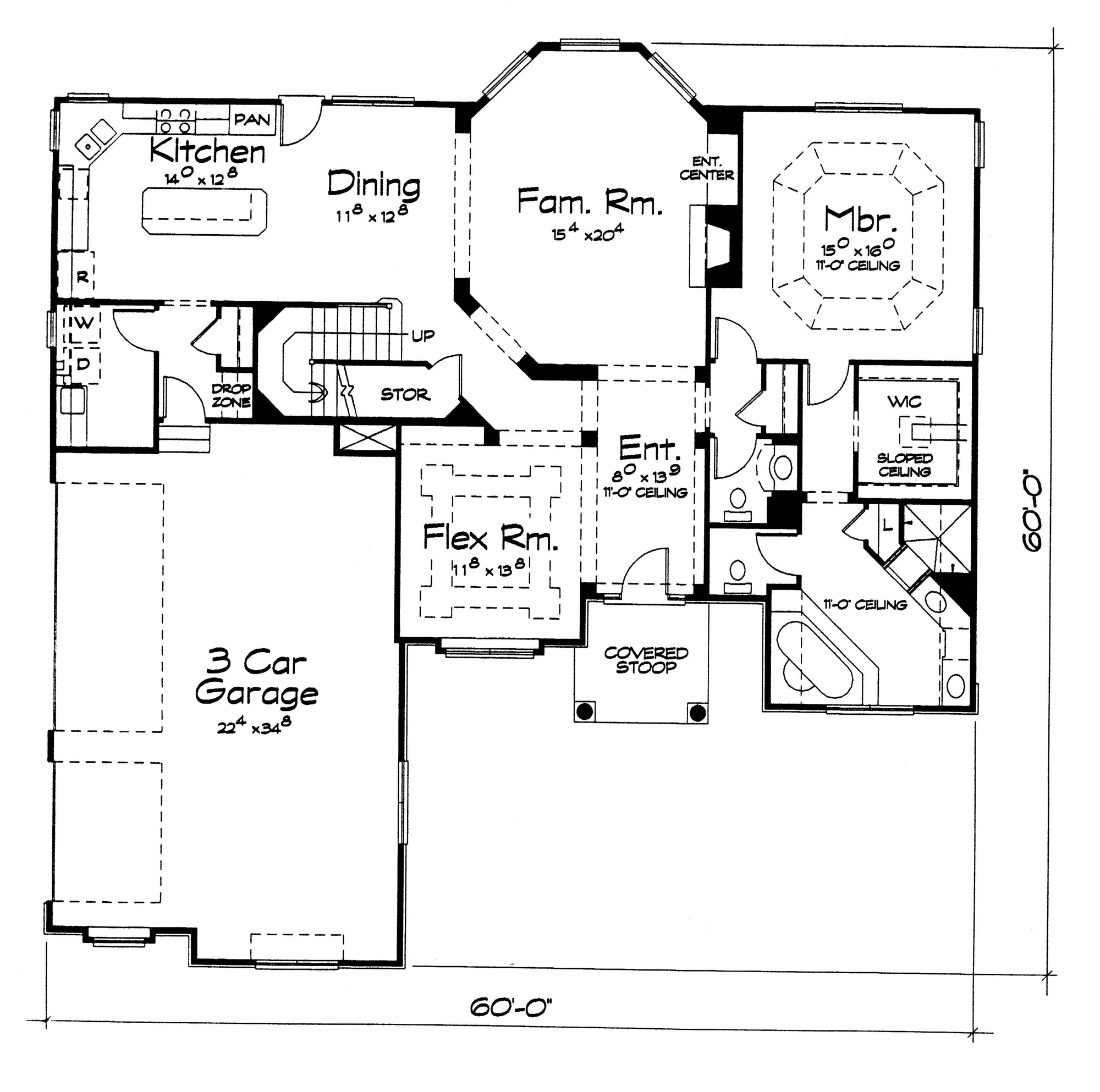 AB7773-A European House First Floor Plan, 4 Bedrooms, 3.5 Bathrooms | Korbyn House Plan 