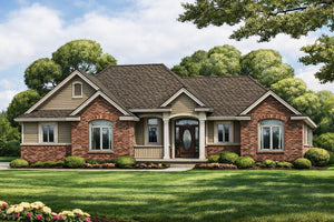 AB7774-A Traditional House, 2 or 3 Bedrooms, 2 Bathrooms | Terrell House Plan Exterior