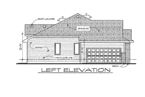 AB7774-A Traditional House Left Elevation, 2 or 3 Bedrooms, 2 Bathrooms | Terrell House Plan