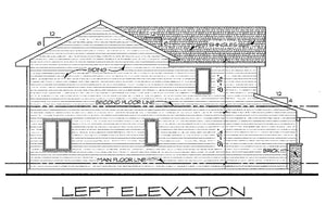AB8339-A Traditional House, 3 Bedrooms, 2.5 Bathrooms | Criswell House Plan Left Elevation