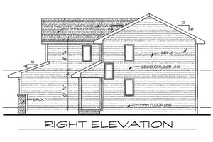 AB8339-A Traditional House, 3 Bedrooms, 2.5 Bathrooms | Criswell House Plan Right Elevation