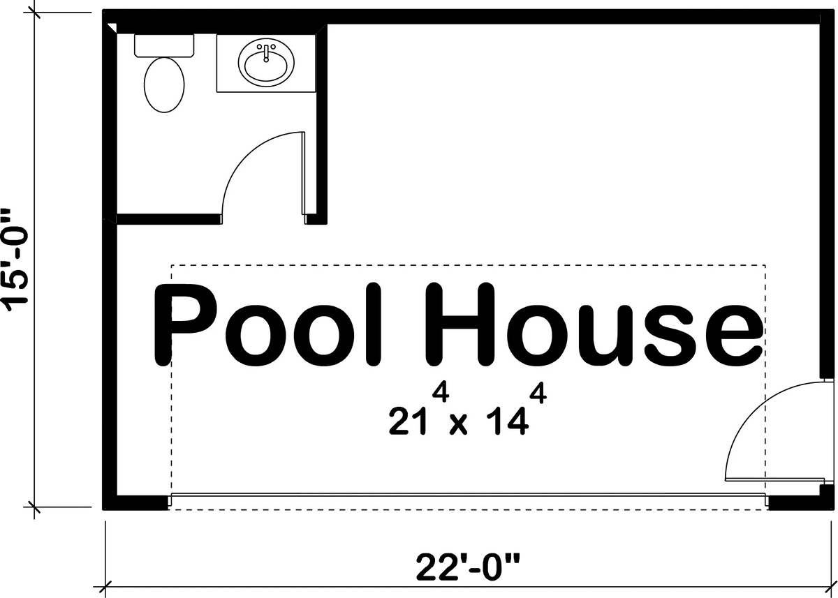 Raburn Pool House Plan - Archival Designs House Plans, floor plan