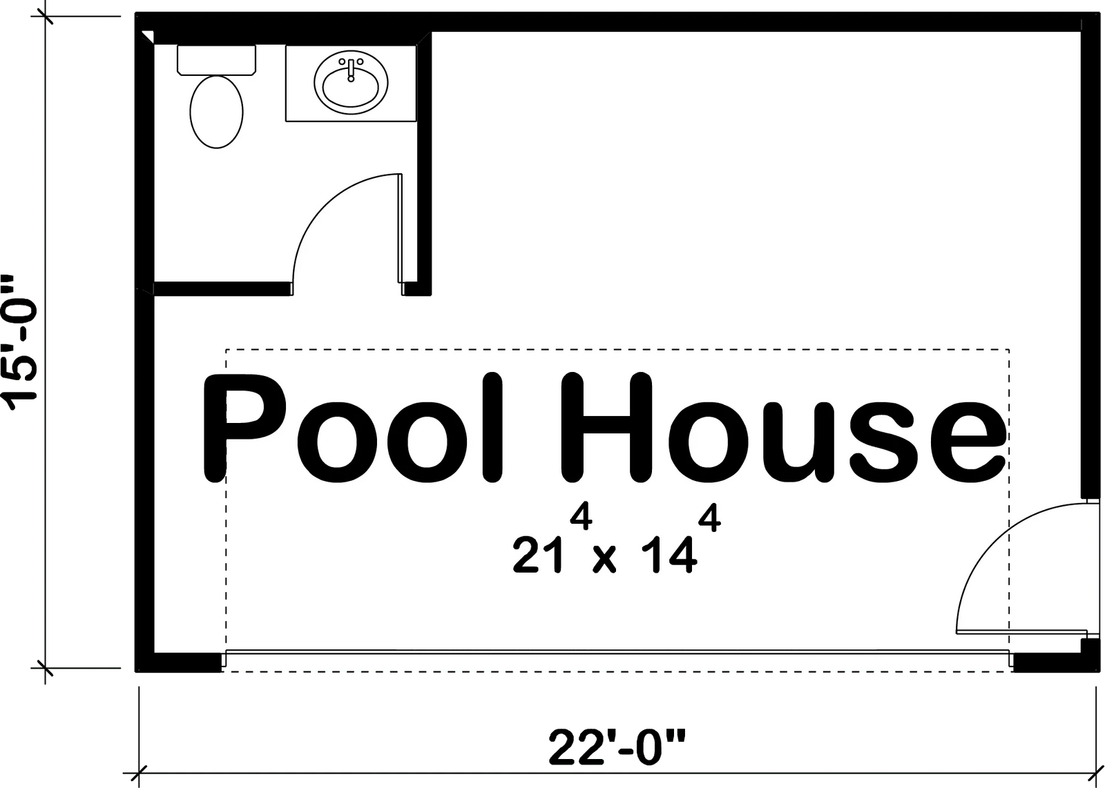 Raburn Pool House Plan - Archival Designs House Plans