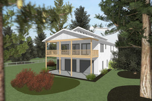 AB8065-A Contemporary House, 4 Bedrooms, 3 Bathrooms | Xander House Plan Exterior-4