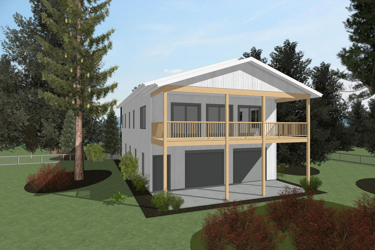 AB8065-A Contemporary House, 4 Bedrooms, 3 Bathrooms | Xander House Plan Exterior-5