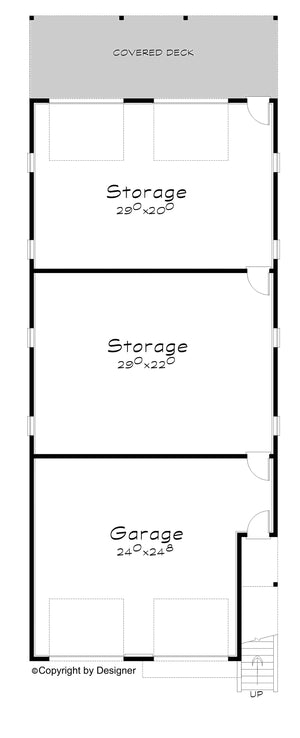 AB8065-A Contemporary House Garage Floor Plan, 4 Bedrooms, 3 Bathrooms | Xander House Plan 