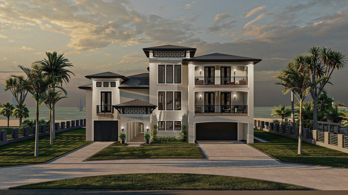 Siesta Key House Plan - Archival Designs House Plans