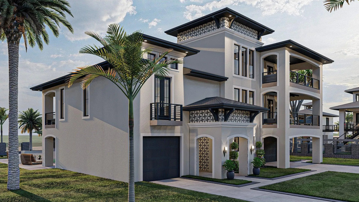 Siesta Key House Plan - Archival Designs House Plans