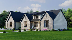 AJ7641-A Modern Transitional House, 3 Bedrooms, 2 Bathrooms | Plan VD1065 Exterior-2