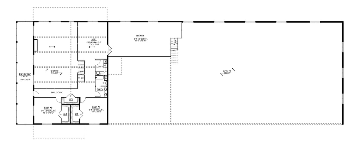 Q8417-A Barndominium House Second Floor Plan, 3 Bedrooms, 3.5 Bathrooms | 25338 House Plan 