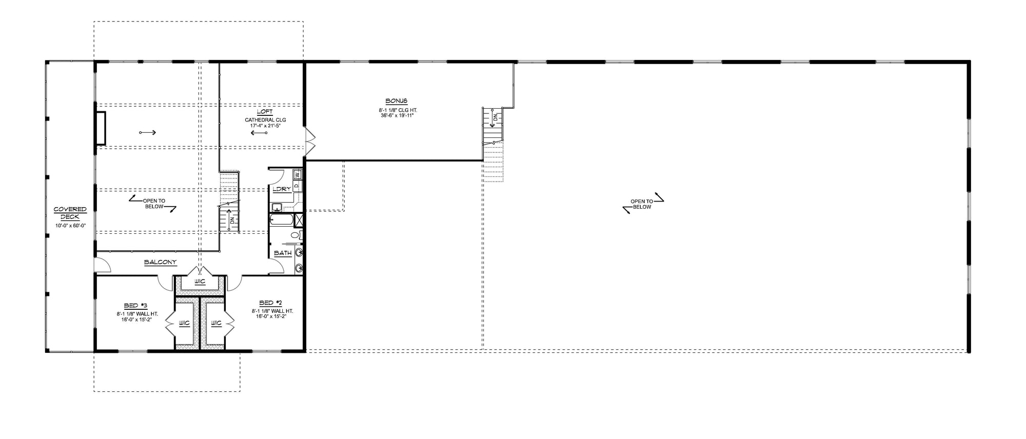Q8417-A Barndominium House Second Floor Plan, 3 Bedrooms, 3.5 Bathrooms | 25338 House Plan 