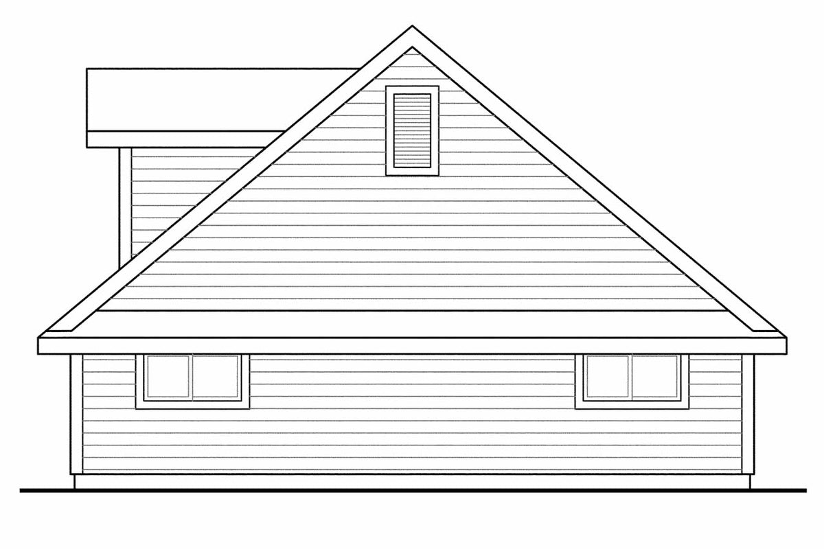 AM7796-A Country Garage Right Elevation | 20-074 Garage with Attic 