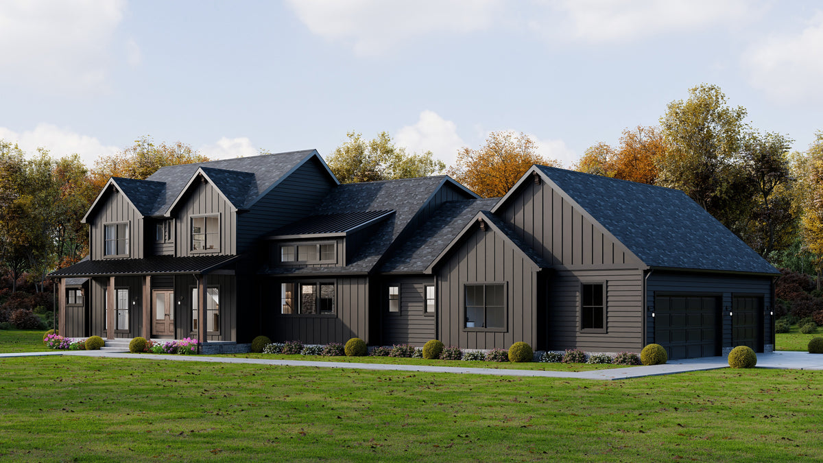 AJ7722-A Modern Farmhouse, 4 Bedrooms, 4 Bathrooms | Plan 1062 Exterior-2