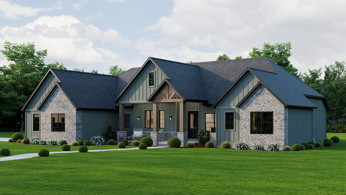 AJ7855-A Modern Farmhouse, 2 to 3 Bedrooms, 2.5 Bathrooms | Plan VD1066 Exterior-2