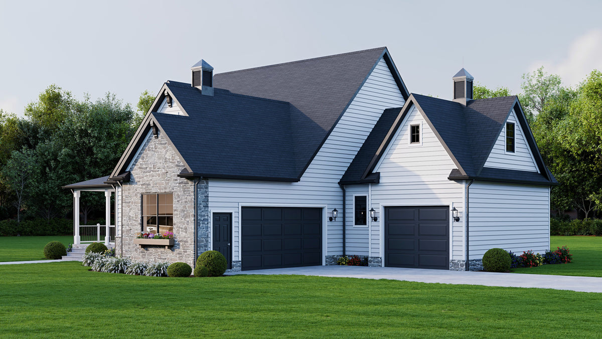 AJ7856-A Craftsman House, 3 to 4 Bedrooms, 2.5 Bathrooms | Plan VD1067 Exterior-2