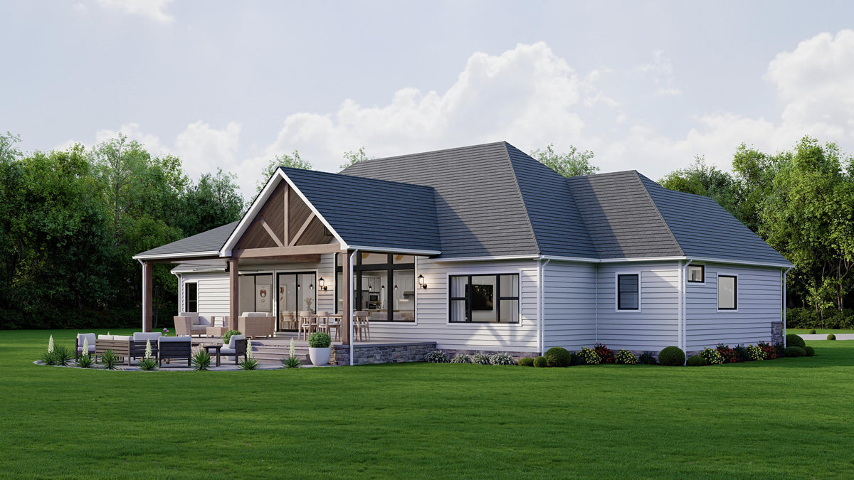 AJ8093-A Modern Farmhouse, 3 Bedrooms, 2.5 Bathrooms | VD1069 House Plan Exterior-2