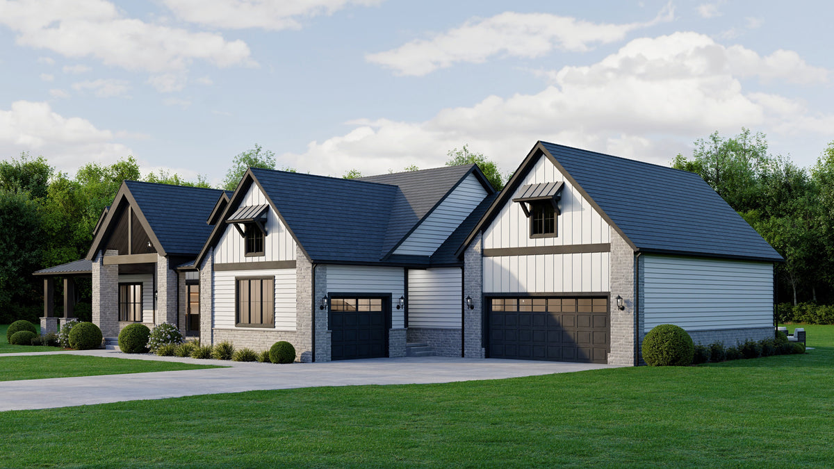 AJ7980-A Modern Farmhouse, 3 Bedrooms, 4.5 Bathrooms | Plan 1068 Exterior-2
