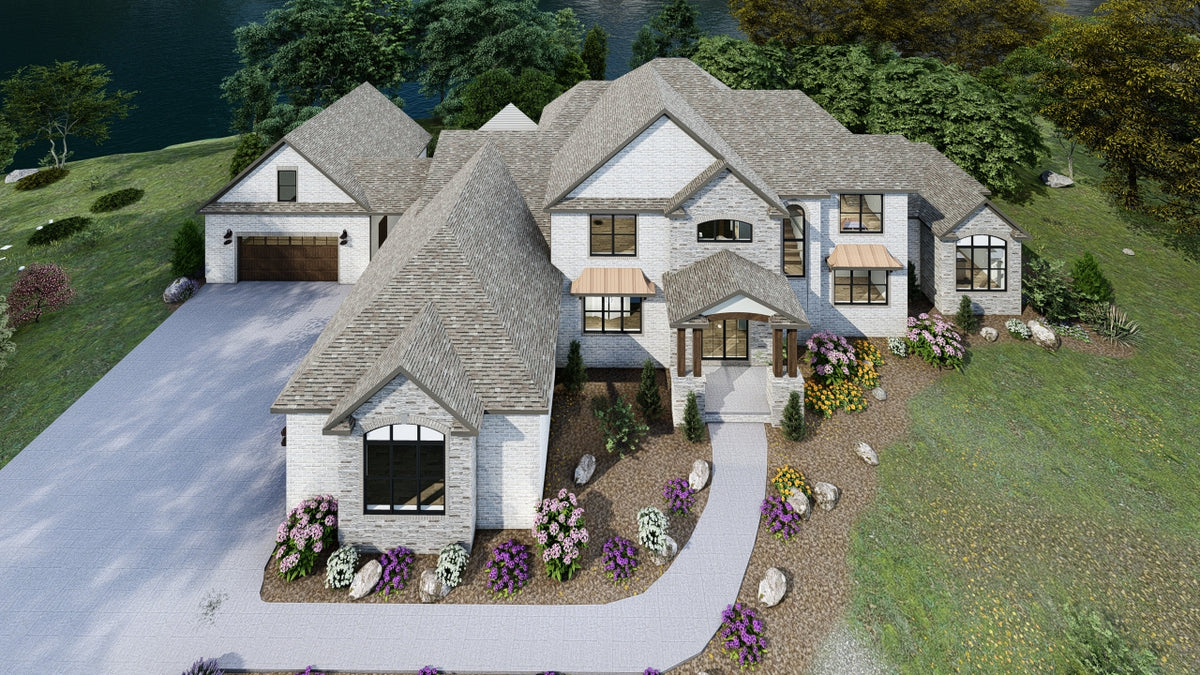AJ7674-A French Country House, 4 Bedrooms, 3.5 Bathrooms | Plan 1010 Exterior-3