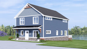 Q8447-A New American House, 5 Bedrooms, 3.5 Bathrooms | 25191 House Plan Exterior-2