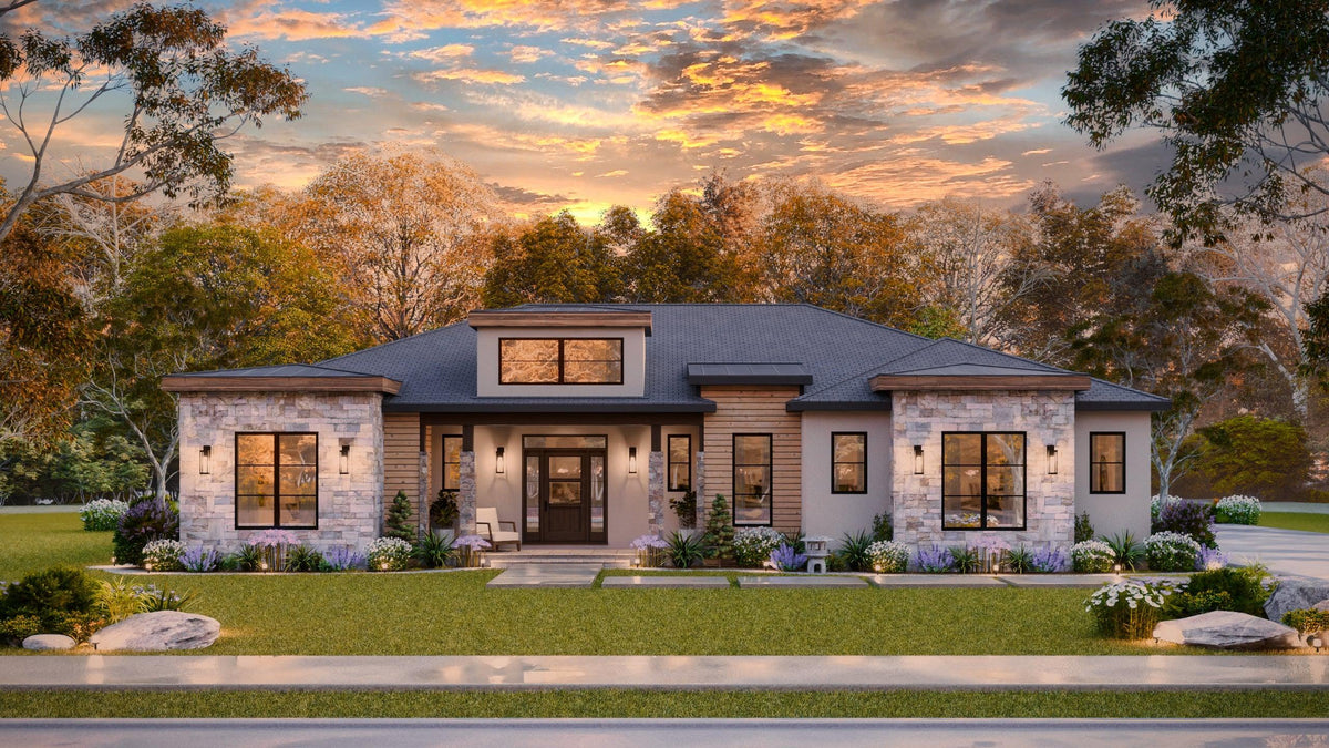 A7571-A Modern House, 3 Bedrooms, 3.5 Bathrooms | Sweet Clover House Exterior-2