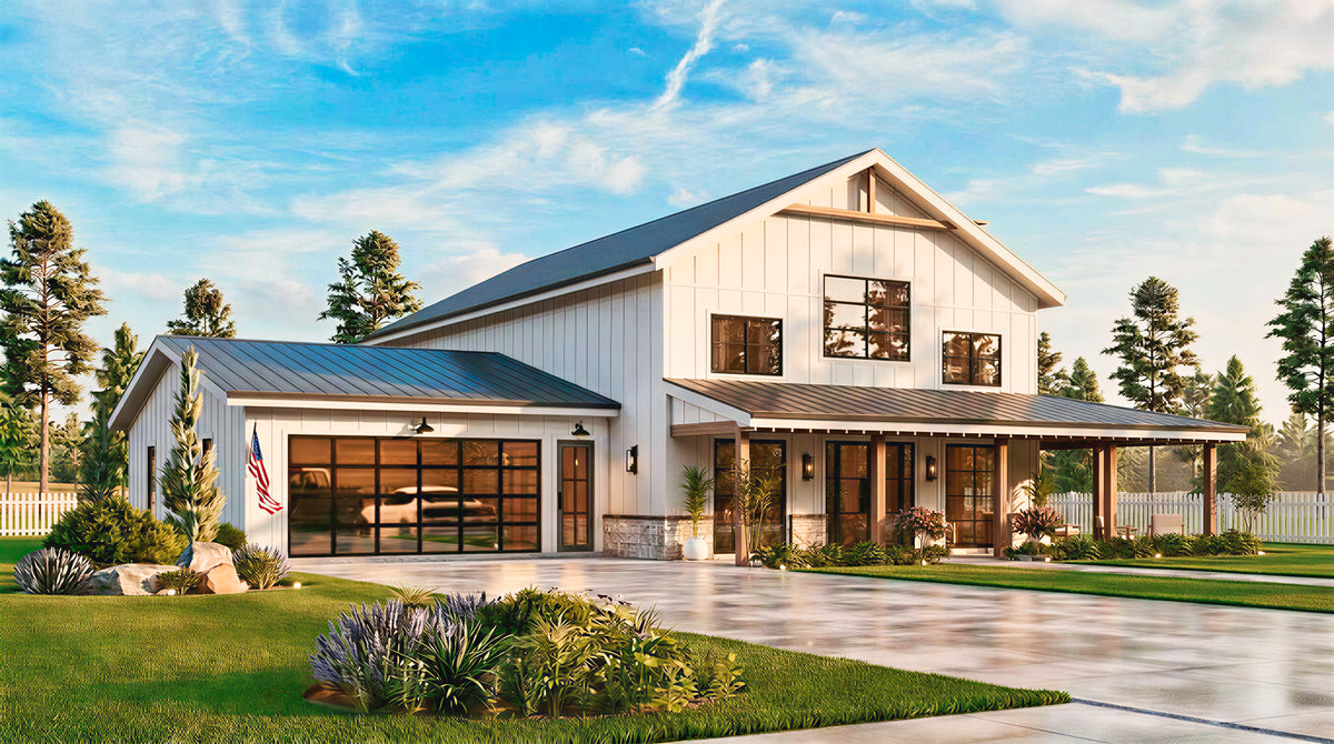 26036 Whistlewood 2 House Plan, Modern Farmhouse 3 Beds, 2.5 Baths
Exterior Front Left