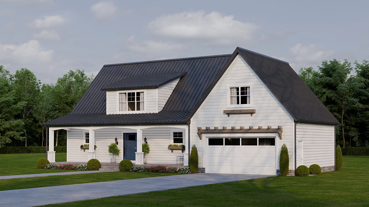 AJ7710-A Modern Farmhouse, 3 Bedrooms, 2.5 Bathrooms | Plan 1059 Exterior-2