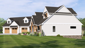 Q8419-A Country House, 3 to 5 Bedrooms, 3.5 to 4.5 Bathrooms | 2056 House Plan Exterior-3