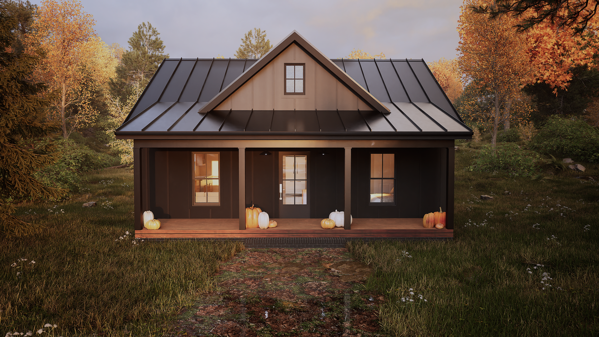 1,055 Sq Ft 2-Bedroom Cottage House Plan with Porches