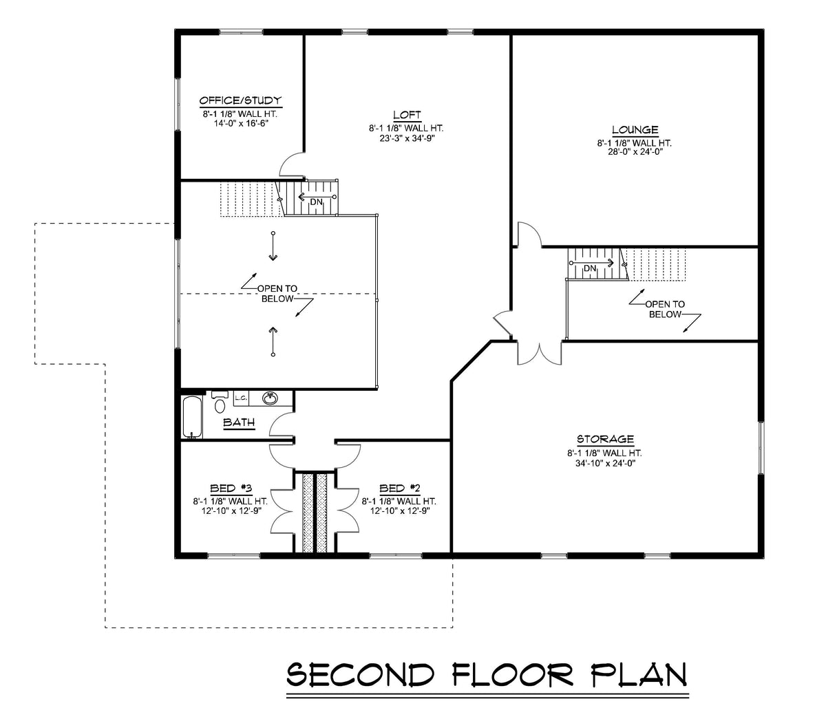 Q7451-A 25162 House Second Floor Plan 3 Beds 3 Baths