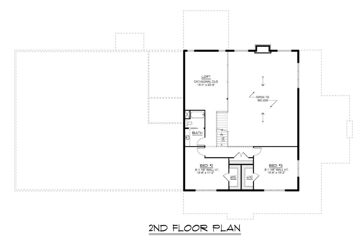 Q7453-A 22307 House Second Floor Plan 3 Beds 3 Baths