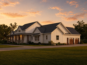 AN8255-A Modern Farmhouse, 3 Bedrooms, 3.5 Bathrooms | Downey-2 House Plan Exterior-3