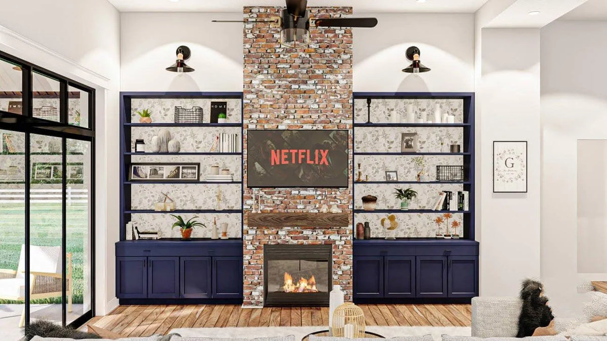 living room with fireplace shopdominium