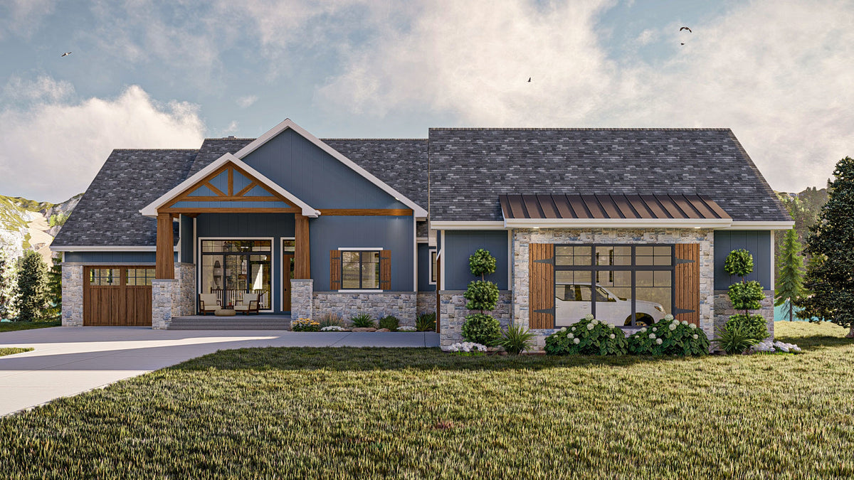 G7886-A Craftsman House, 2 to 4 Bedrooms, 2 to 4 Bathrooms | Loren Hills 30138 Exterior-2