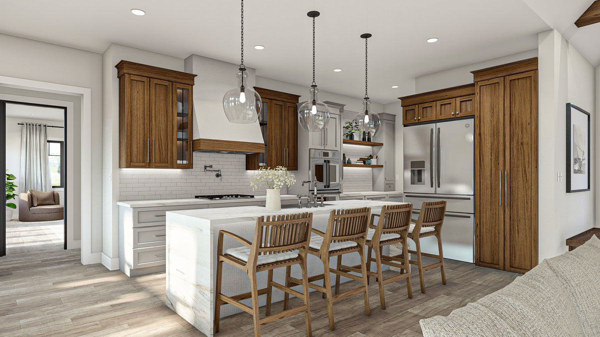 G7886-A Craftsman House Kitchen, 2 to 4 Bedrooms, 2 to 4 Bathrooms | Loren Hills 30138 