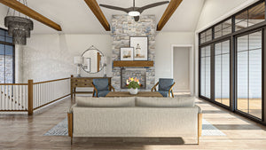 G7886-A Craftsman House Living Room, 2 to 4 Bedrooms, 2 to 4 Bathrooms | Loren Hills 30138 