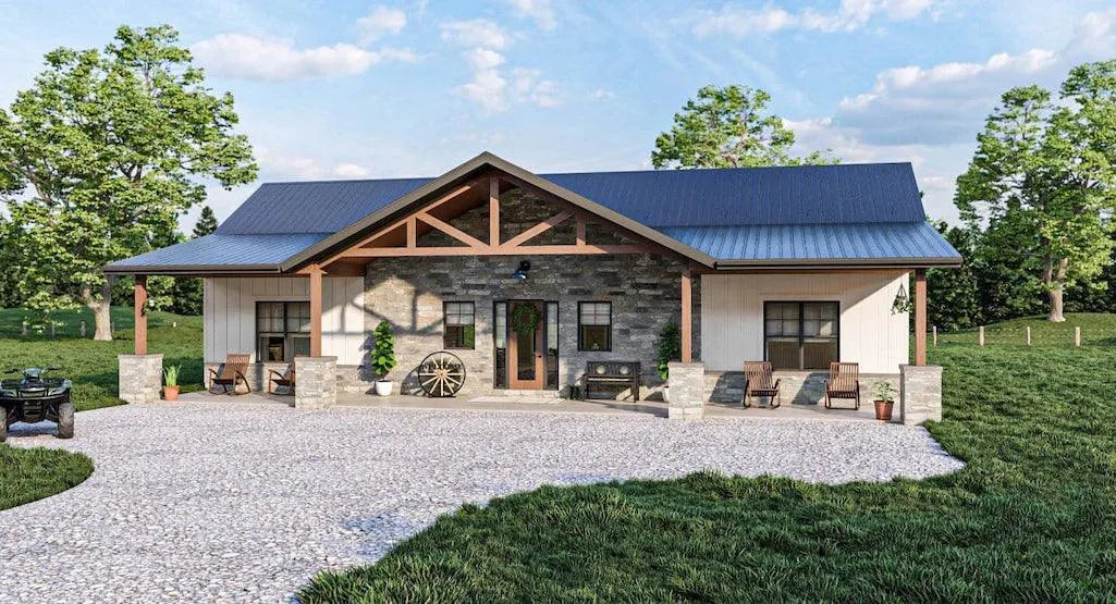 Hidden Acres Barndominium - Archival Designs House Plans