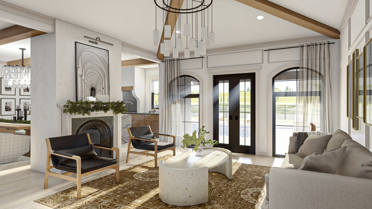 G7996-A Mediterranean House Living Room, 3 Bedrooms, 3 Bathrooms | Seville 30176 