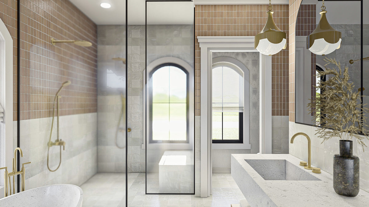G7996-A Mediterranean House Master Bathroom, 3 Bedrooms, 3 Bathrooms | Seville 30176 
