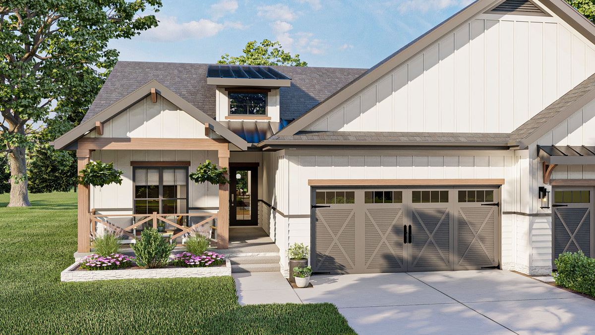 G7892-A Modern Farmhouse Duplex House, 2 Bedrooms, 2 Bathrooms Per Unit | Urbandale 30203 Exterior-6