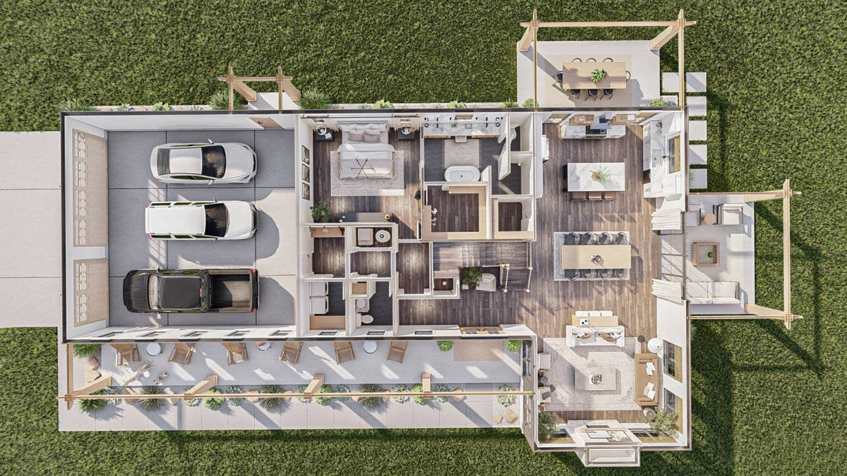 Cottonwood Creek Barndominium Floor Plan 3D