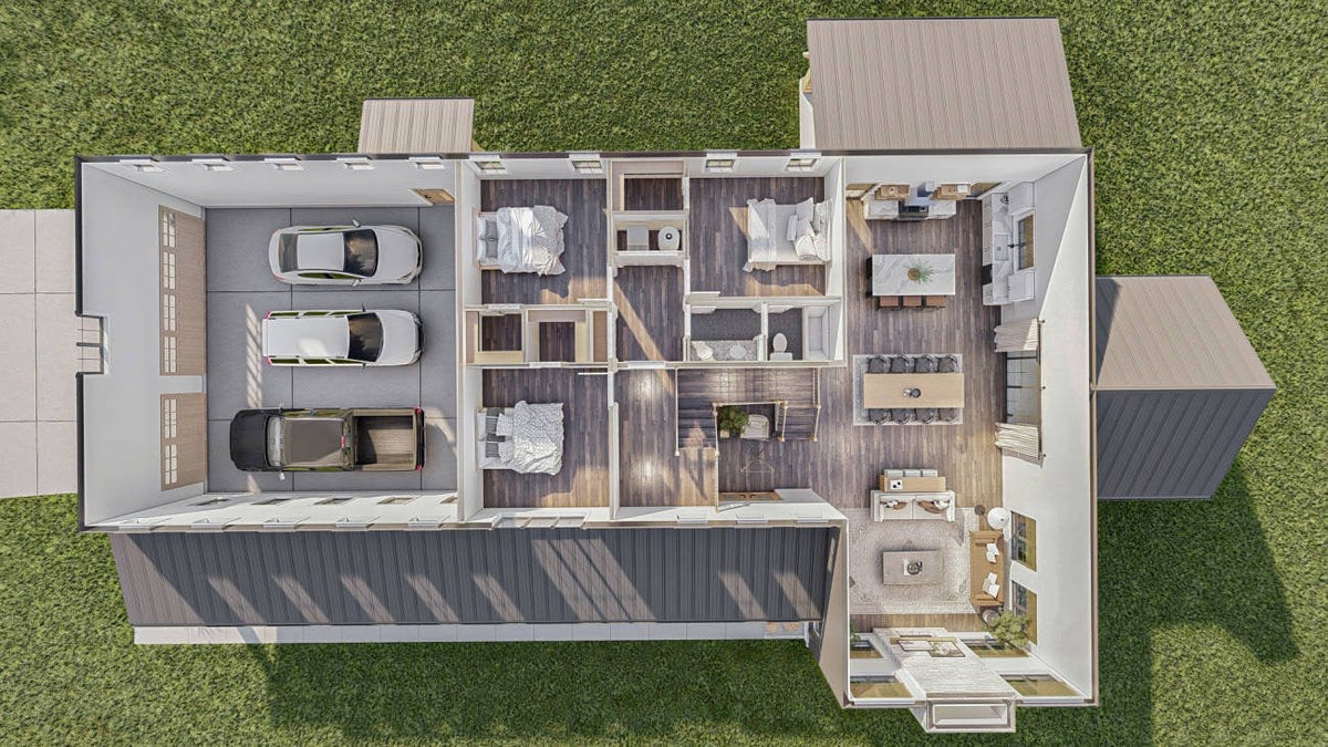 Cottonwood Creek Barndominium Floor Plan 3D