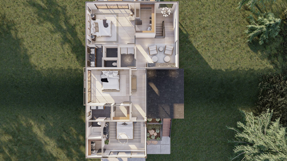 G7891-A Modern House 3D Second Floor, 3 Bedrooms, 2.5 Bathrooms | Union Square 30218 